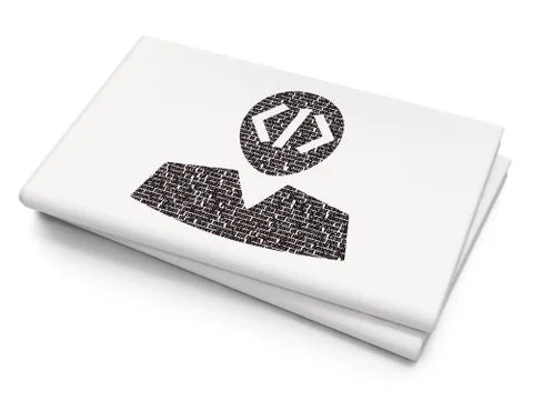 Database concept: Programmer on Blank Newspaper background Stock-Illustration