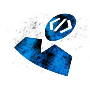 Database concept: Programmer on Digital background 스톡 일러스트