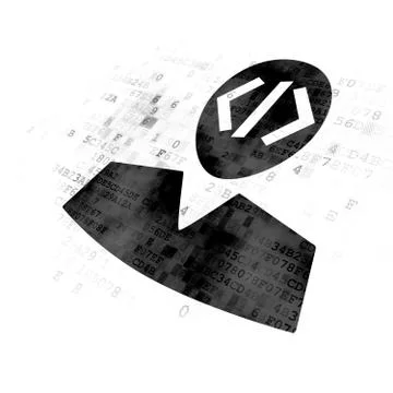 Database concept: Programmer on Digital background Illustrazione stock