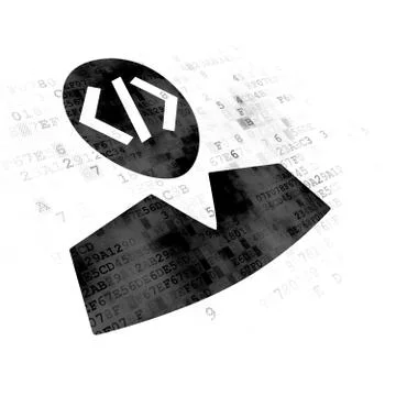 Database concept: Programmer on Digital background Illustrazione stock