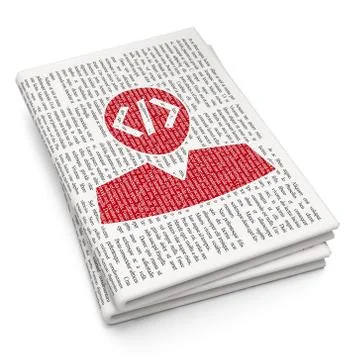 Database concept: Programmer on Newspaper background Stock-Illustration