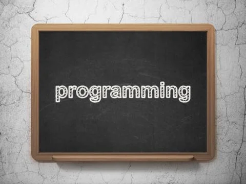 Database concept: Programming on chalkboard background 스톡 일러스트