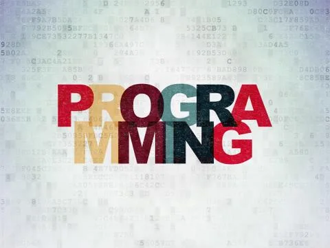 Database concept: Programming on Digital Data Paper background 库存插图
