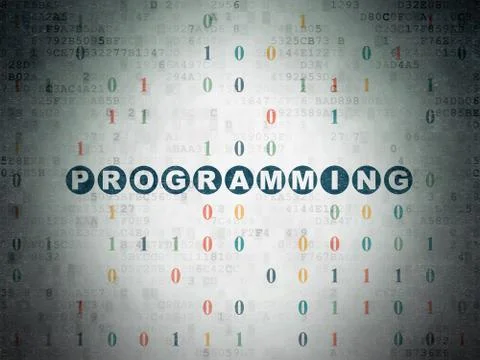 Database concept: Programming on Digital Data Paper background 库存插图