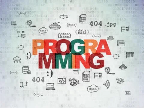 Database concept: Programming on Digital Data Paper background 스톡 일러스트