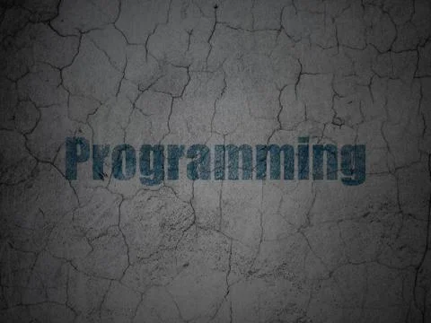 Database concept: Programming on grunge wall background 库存插图