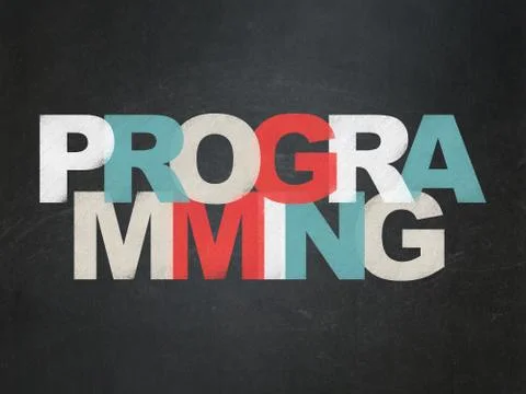 Database concept: Programming on School Board background Stockillustratie