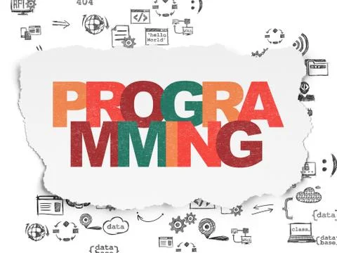 Database concept: Programming on Torn Paper background Stock Illustration