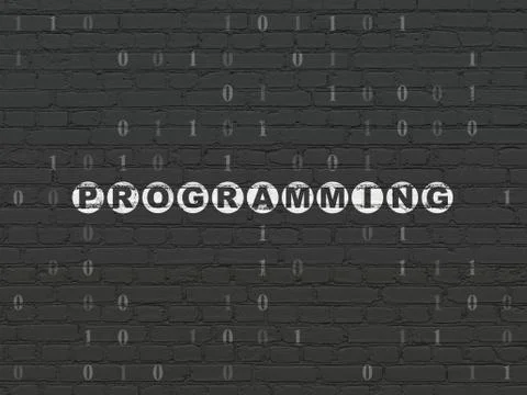 Database concept: Programming on wall background Stock Illustration