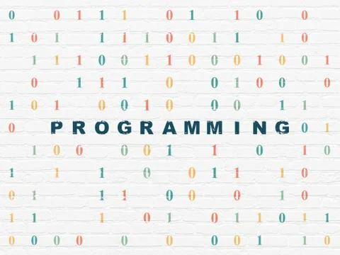 Database concept: Programming on wall background Stock-Illustration