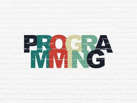 Database concept: Programming on wall background Stockillustratie