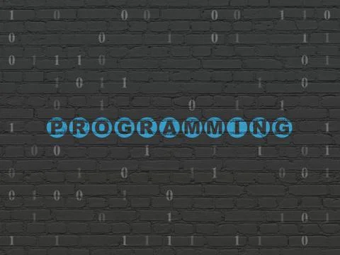 Database concept: Programming on wall background 스톡 일러스트