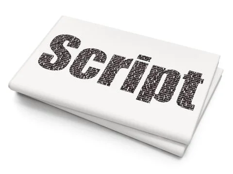 Database concept: Script on Blank Newspaper background 스톡 일러스트