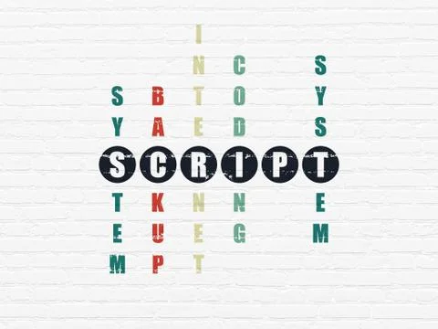 Database concept: Script in Crossword Puzzle Illustration