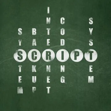 Database concept: Script in Crossword Puzzle イラスト素材