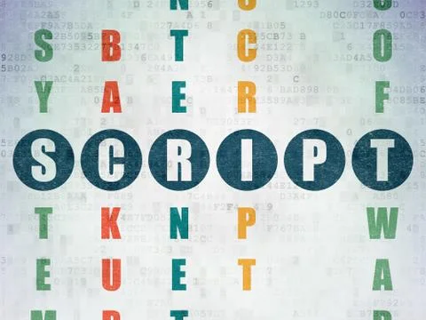 Database concept: Script in Crossword Puzzle Stock Illustration