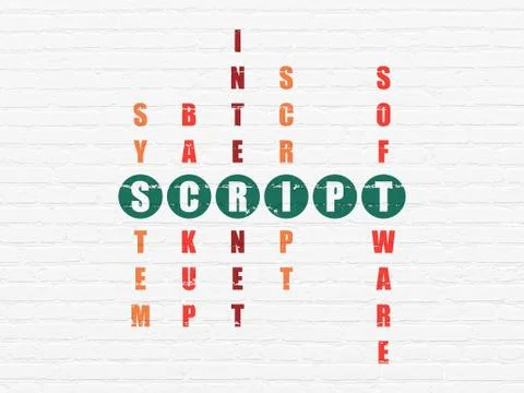 Database concept: Script in Crossword Puzzle Illustrazione stock