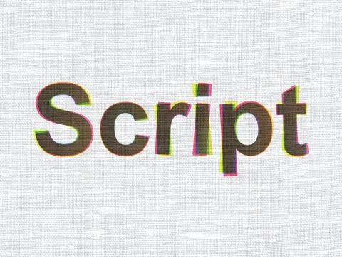 Database concept: Script on fabric texture background 库存插图