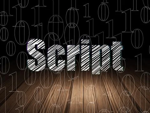 Database concept: Script in grunge dark room イラスト素材