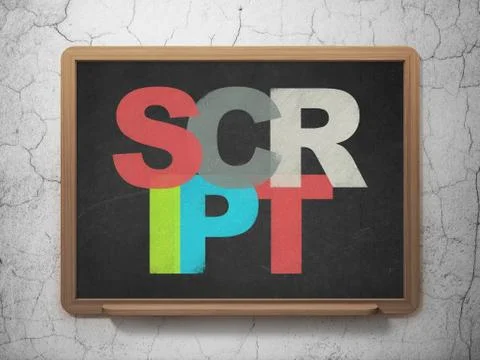 Database concept: Script on School board background Illustrazione stock