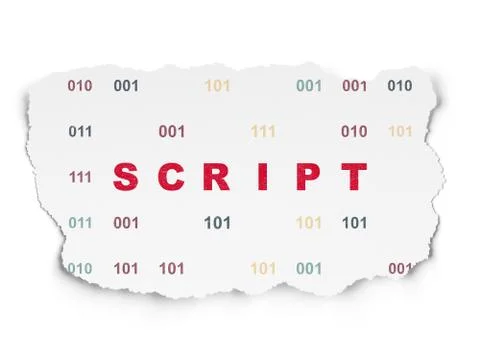 Database concept: Script on Torn Paper background Stockillustratie