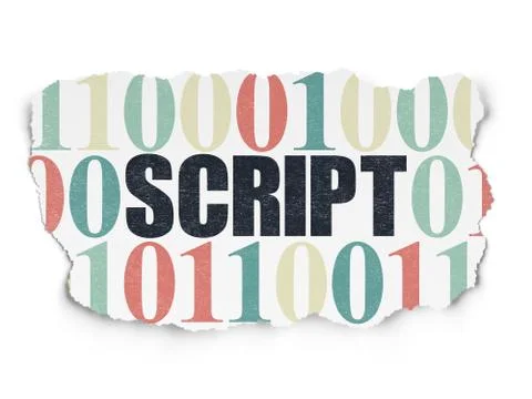 Database concept: Script on Torn Paper background イラスト素材