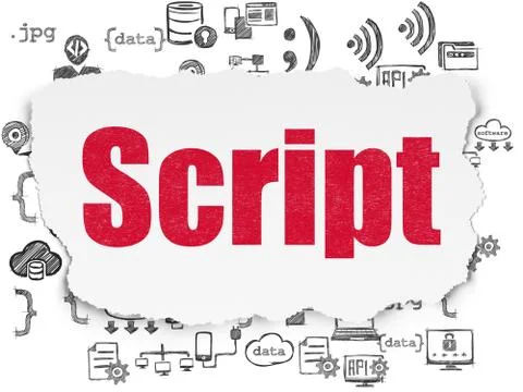 Database concept: Script on Torn Paper background イラスト素材