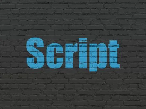 Database concept: Script on wall background 库存插图