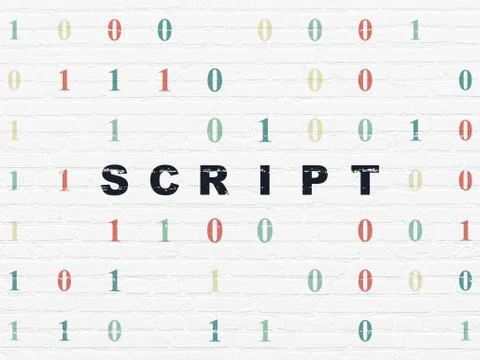 Database concept: Script on wall background Stockillustratie