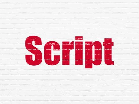 Database concept: Script on wall background 스톡 일러스트