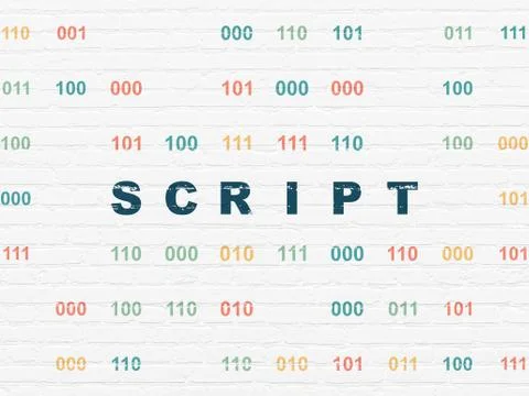 Database concept: Script on wall background 库存插图