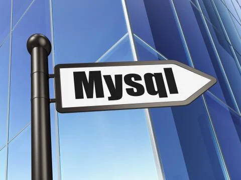 Database concept: sign MySQL on Building background 스톡 일러스트