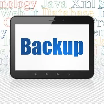 Database concept: Tablet Computer with Backup on display Stock-Illustration