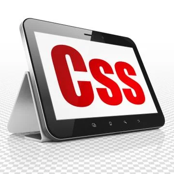 Database concept: Tablet Computer with Css on display 스톡 일러스트