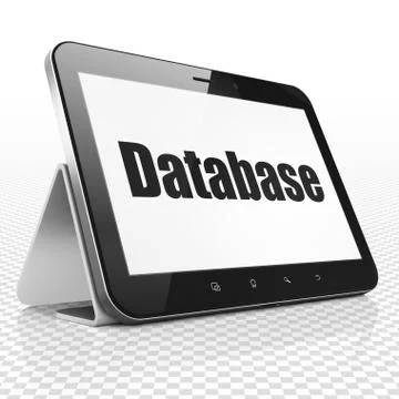 Database concept: Tablet Computer with Database on display Stock Illustration