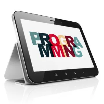 Database concept: Tablet Computer with Programming on  display Illustrazione stock
