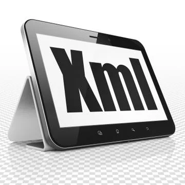 Database concept: Tablet Computer with Xml on display Illustrazione stock