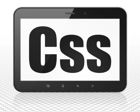 Database concept: Tablet Pc Computer with Css on display Stock Illustration