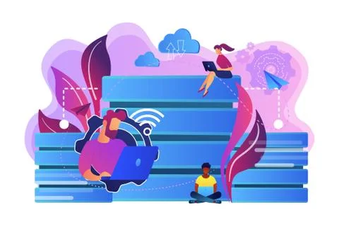 Database concept vector illustration. Stock Illustration