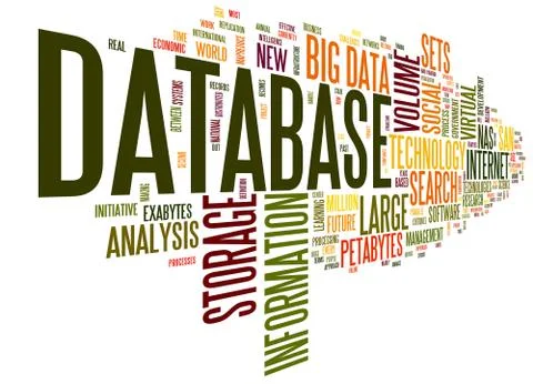 Database concept in word cloud Stock Illustration