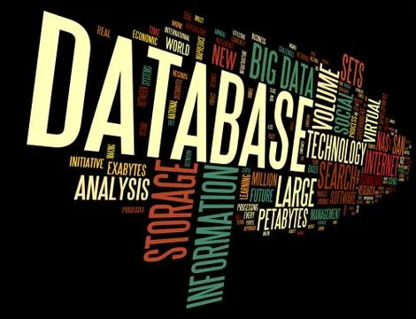 Database concept in word cloud Stock Illustration
