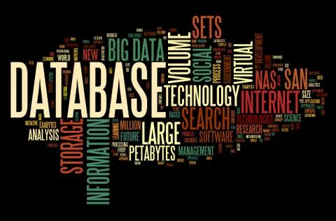 Database concept in word cloud Stock Illustration