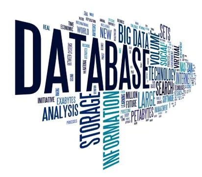 Database concept in word cloud Stock Illustration