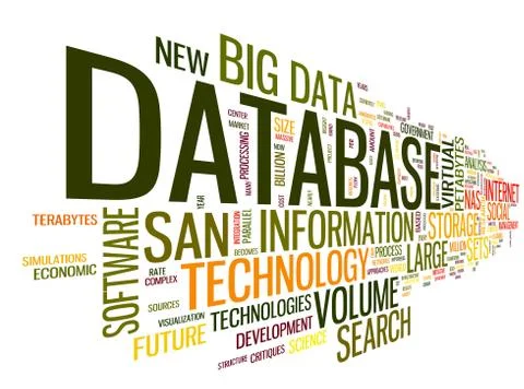 Database concept in word cloud Stock Illustration