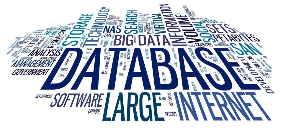 Database concept in word cloud Stock Illustration