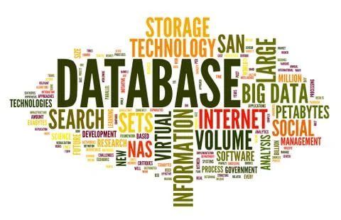 Database concept in word cloud Stock Illustration