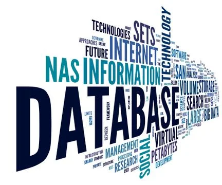 Database concept in word cloud Stock Illustration