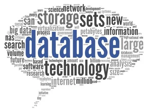 Database concept in word cloud Stock Illustration