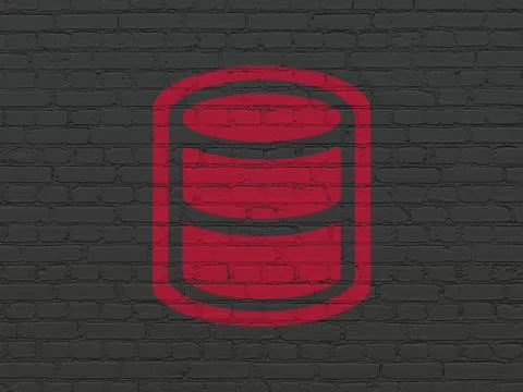 Database concept: word Database on wall background イラスト素材