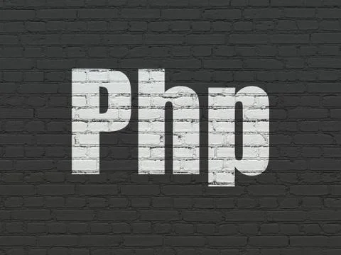Database concept: word Php on wall background Stock-Illustration